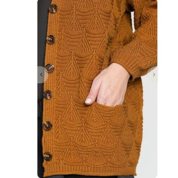 DRA Enzo Cardigan Mustard Yellow XS Lagenlook BOHO Oversized Casual Travel - Picture 4 of 6